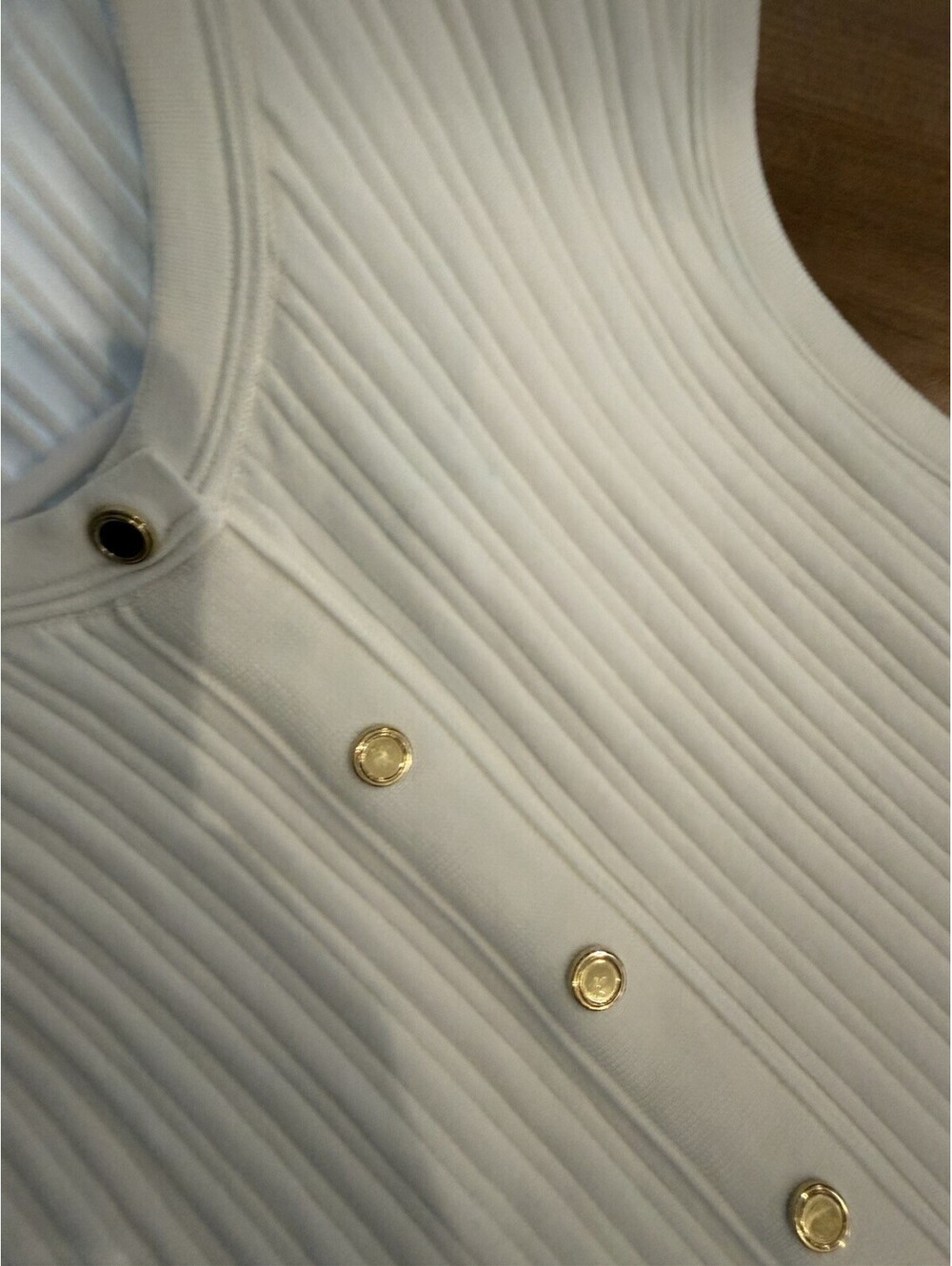 Sandro White Rib Knit Mini Dress Small/medium SUCH A BEAUTY $293 - Picture 8 of 14